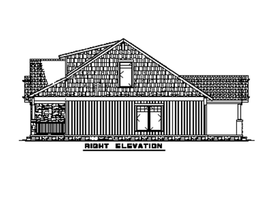 Home Plan Right Elevation of this 3-Bedroom,1654 Sq Ft Plan -153-1723