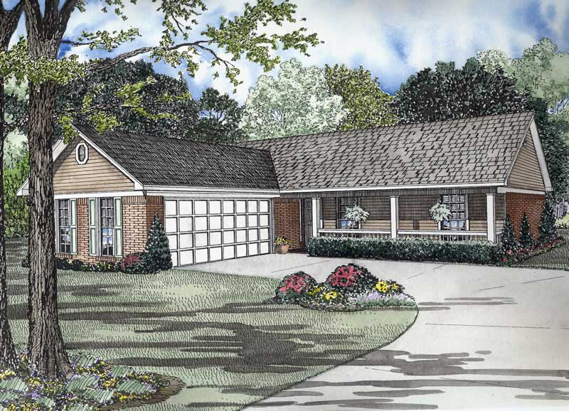 Ranch home (ThePlanCollection: #153-1726)