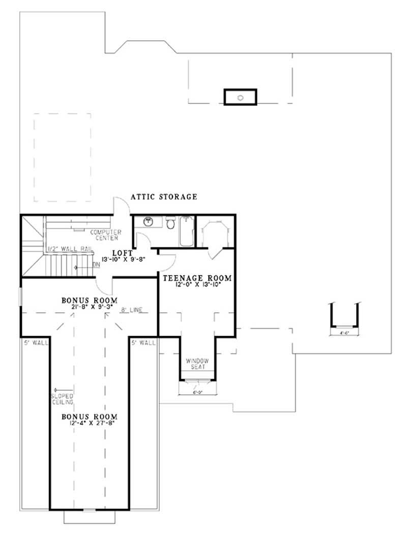 Floor Plan First Story of Country Plan #153-1728