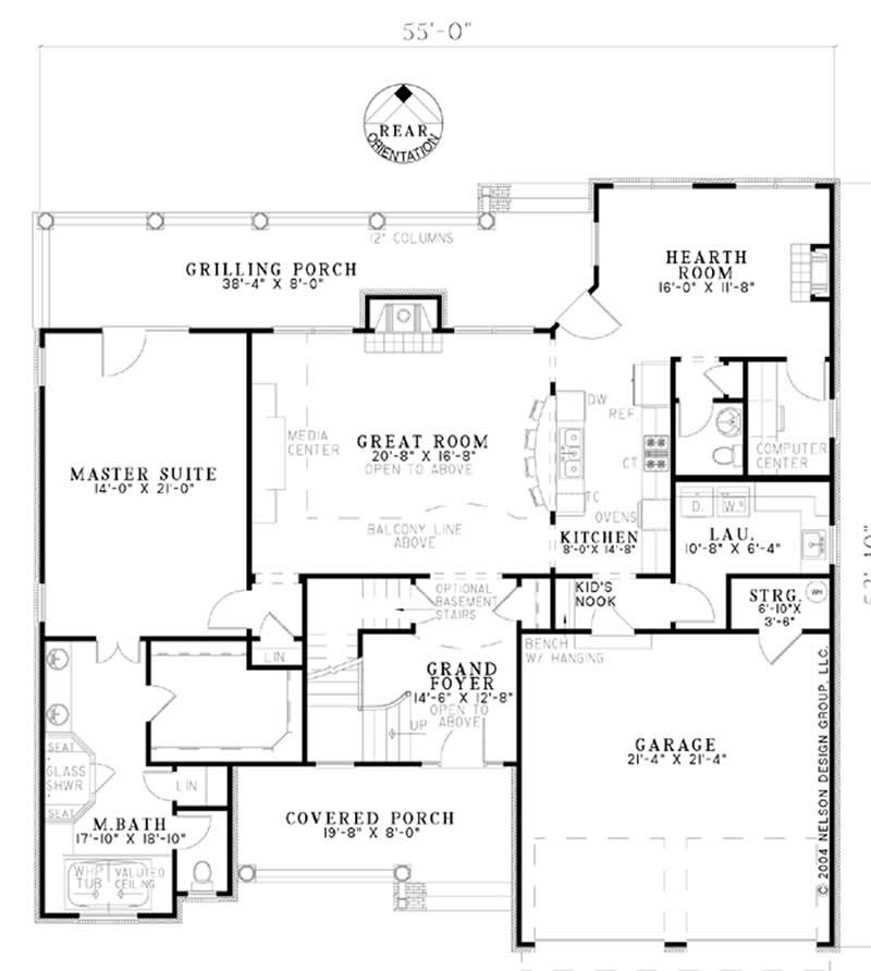 Floor Plan First Story of Ranch Plan #153-1729