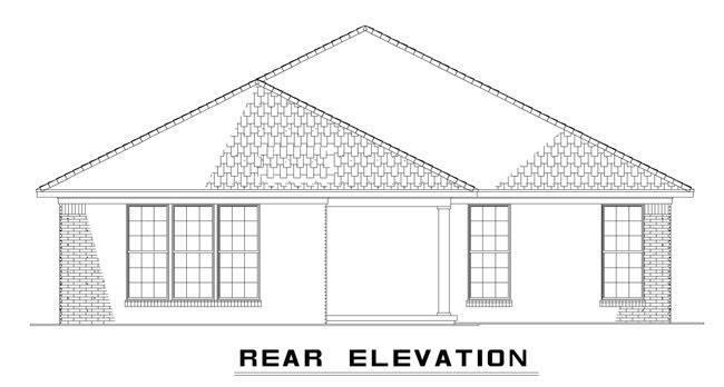 Home Plan Rear Elevation of this 3-Bedroom,1356 Sq Ft Plan -153-1736