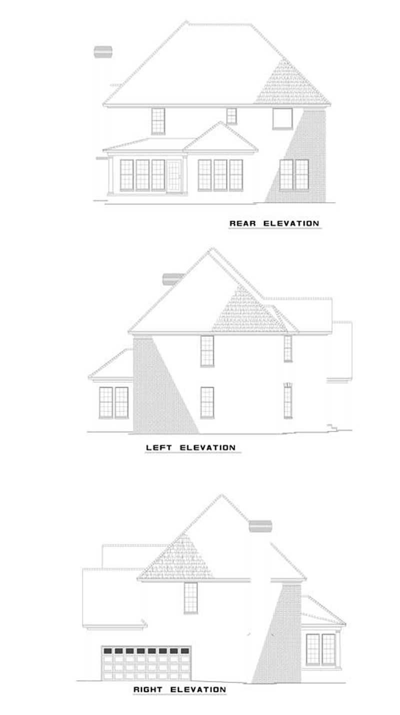 Home Plan Rear Elevation of this 3-Bedroom,2435 Sq Ft Plan -153-1738