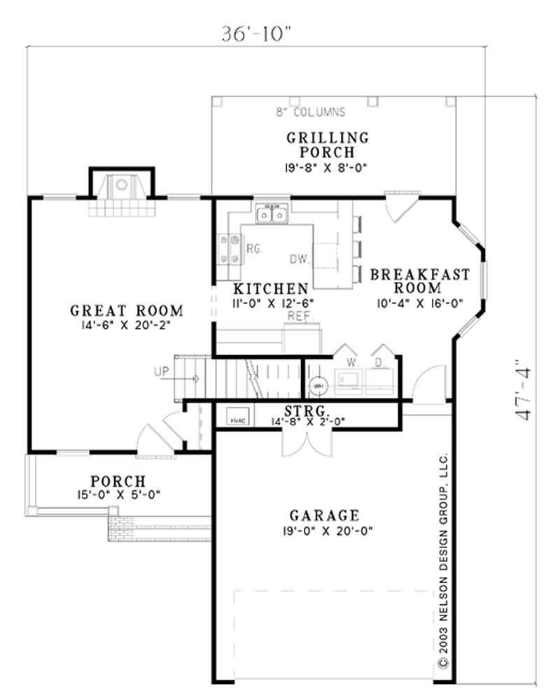 Floor Plan First Story of Multi-Level Plan #153-1740