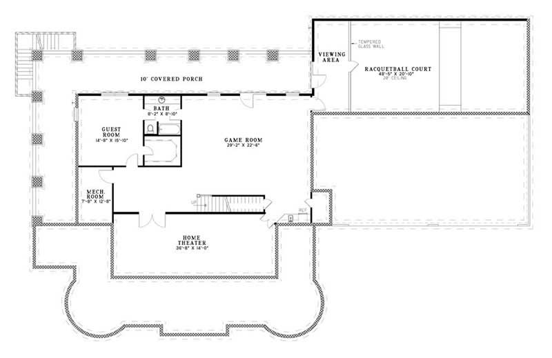 Floor Plan Basement of Colonial Plan #153-1742