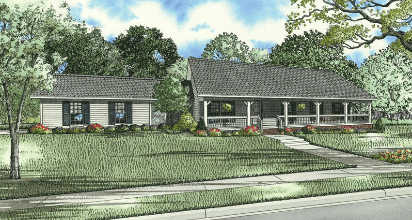 Front View of this 3-Bedroom, 1800 Sq Ft Plan - 153-1744