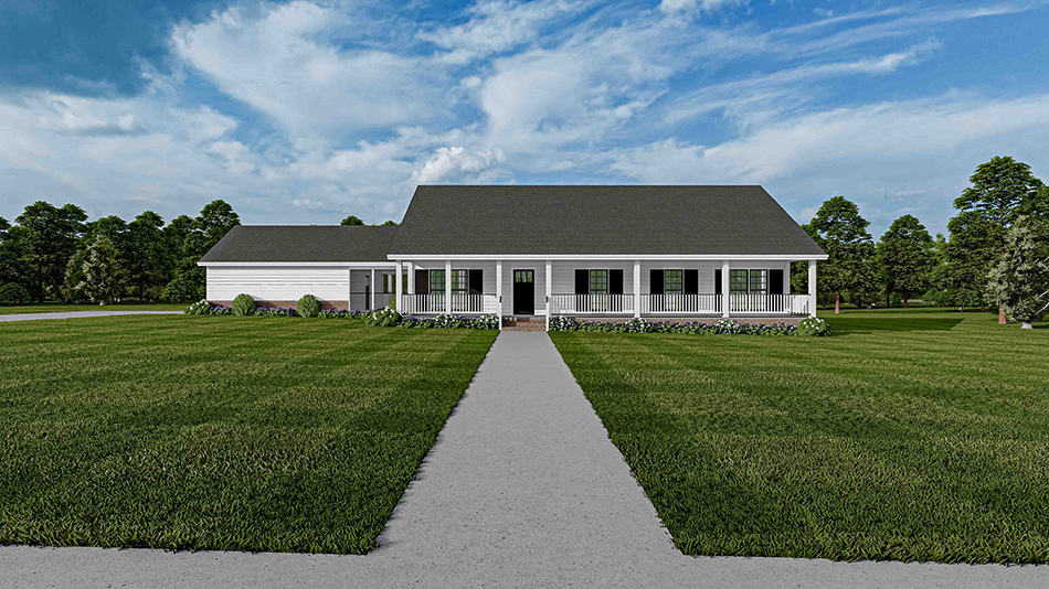 Front View of this 3-Bedroom, 1800 Sq Ft Plan - 153-1744