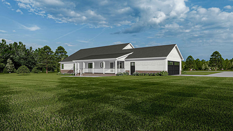 Rear View of this 3-Bedroom, 1800 Sq Ft Plan - 153-1744