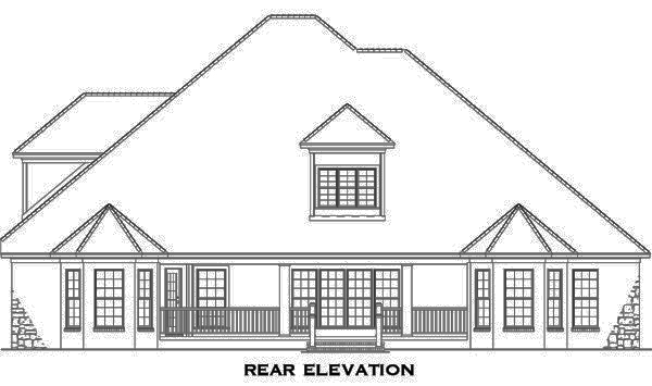 Home Plan Rear Elevation of this 4-Bedroom,3990 Sq Ft Plan -153-1746