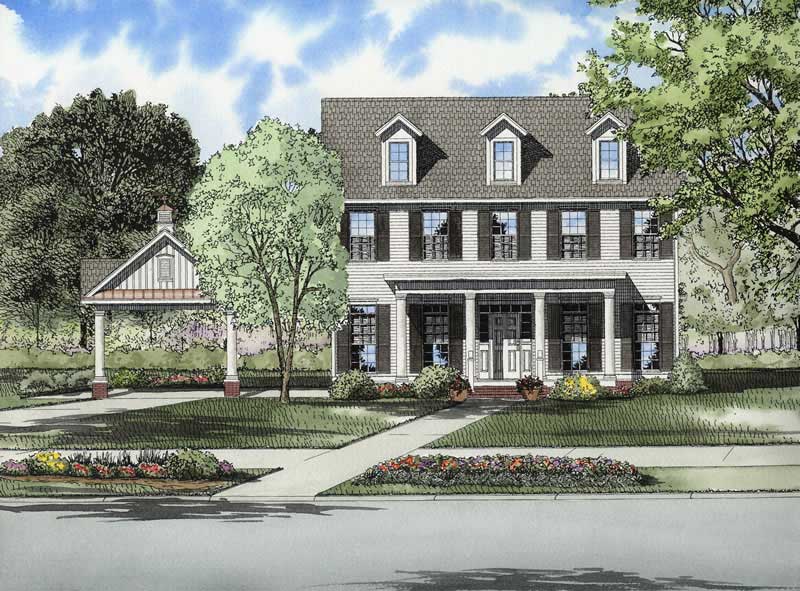 Colonial home (ThePlanCollection: Plan #153-1747)