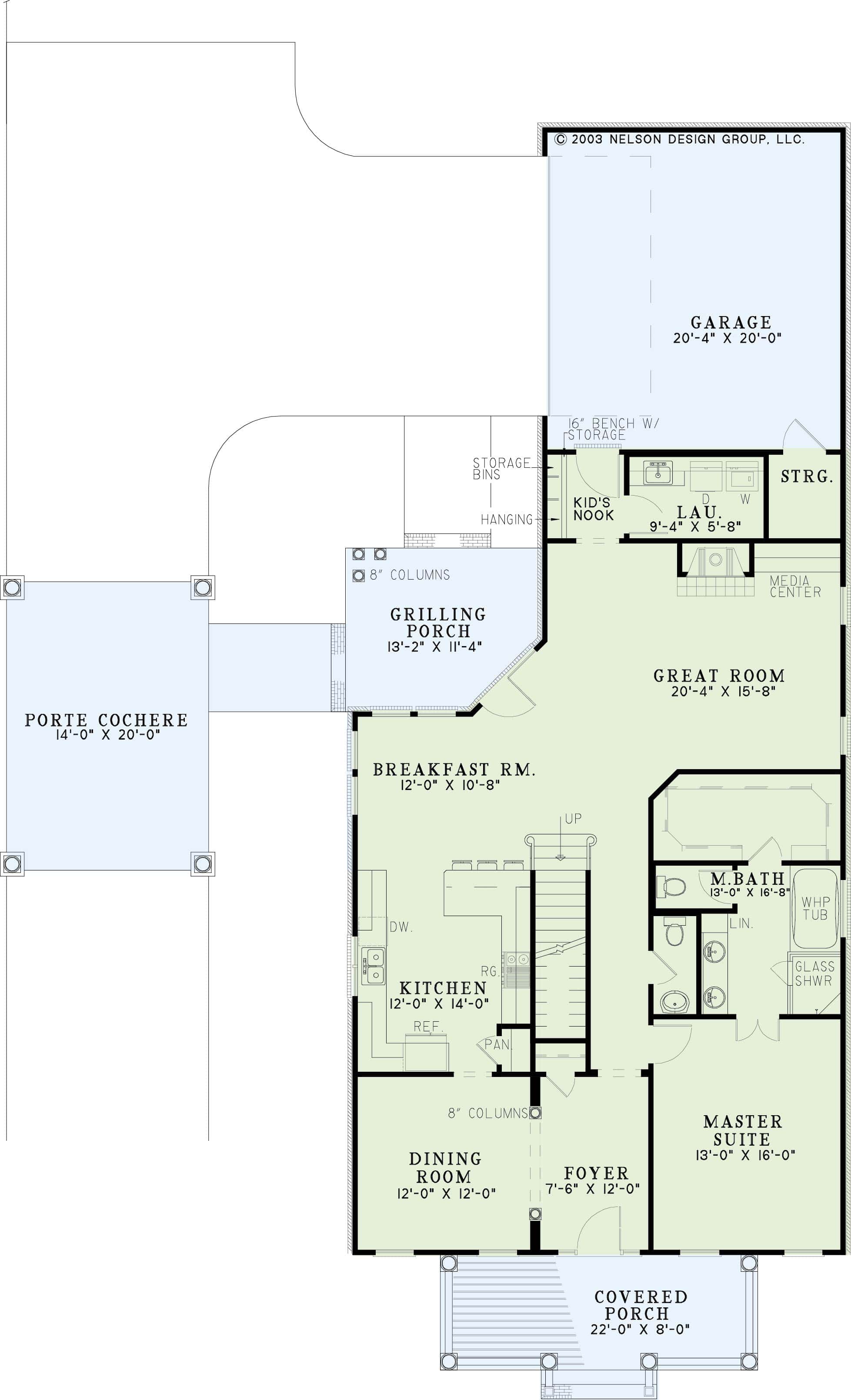 Main Level of Colonial Plan #153-1747