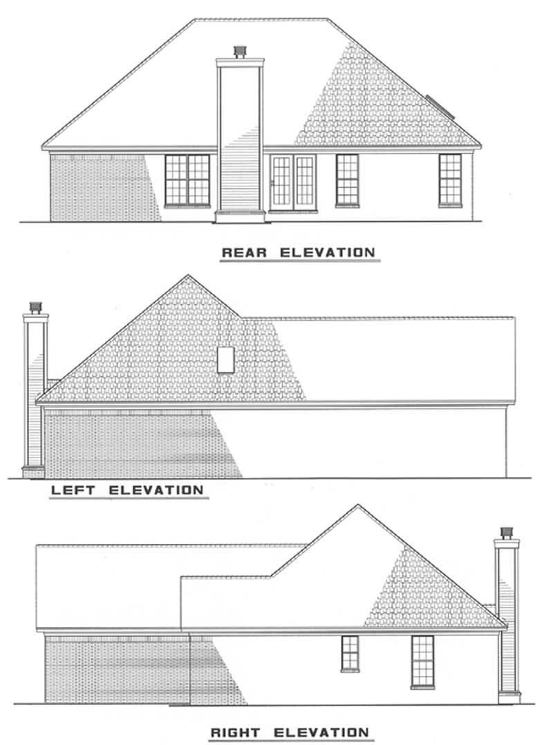 Home Plan Rear Elevation of this 3-Bedroom,1538 Sq Ft Plan -153-1749