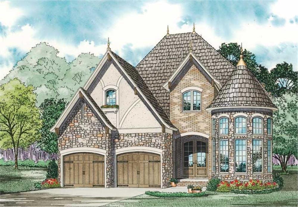 Home Plan Front Elevation of this 4-Bedroom,2889 Sq Ft Plan -153-1750