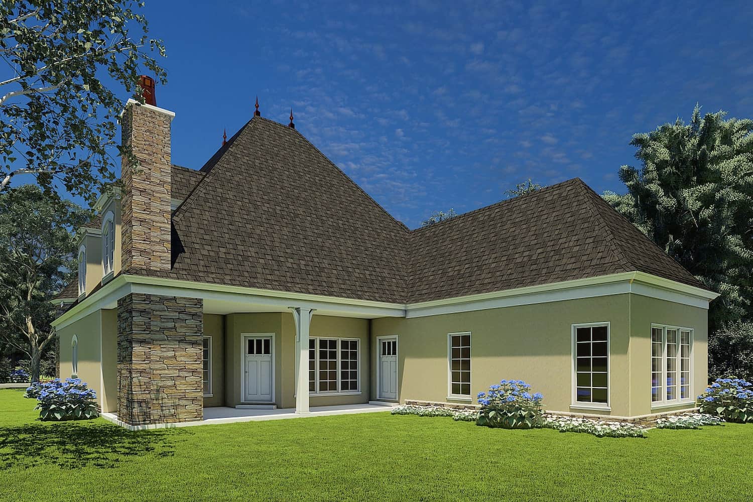 Rear View of this 4-Bedroom, 2889 Sq Ft Plan - 153-1750