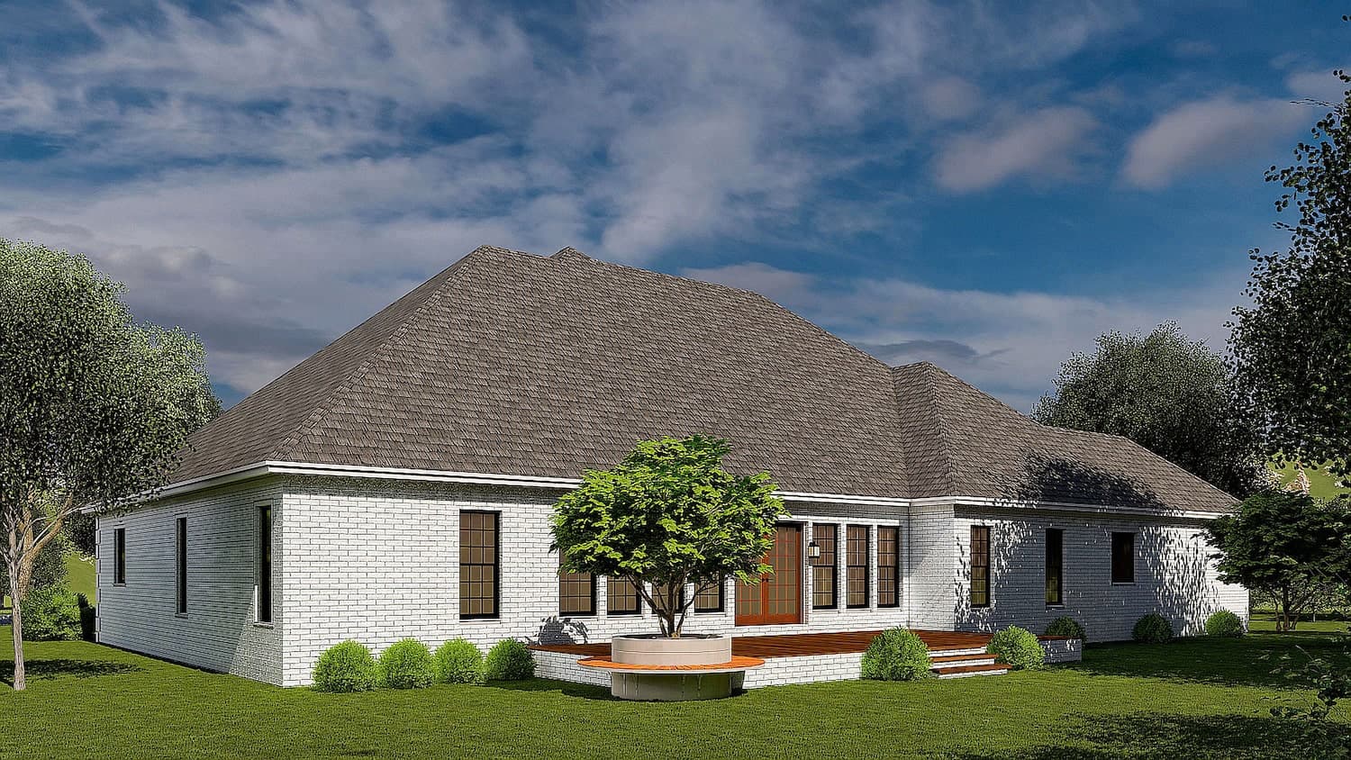 Rear View of this 4-Bedroom, 2833 Sq Ft Plan - 153-1751