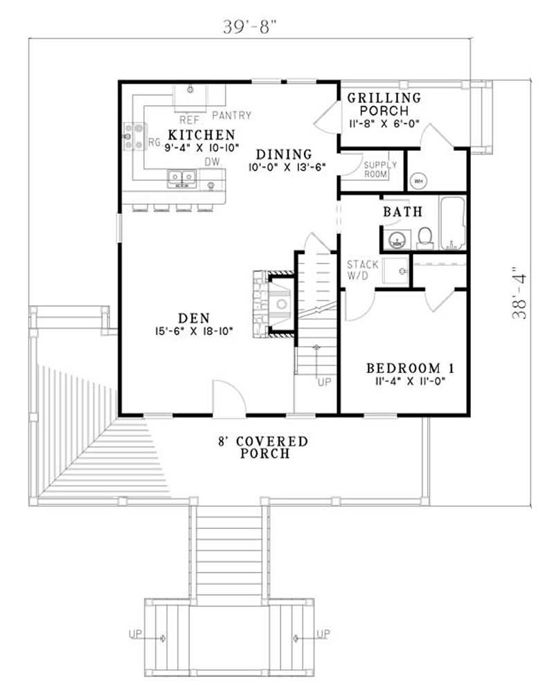 Floor Plan First Story of Country Plan #153-1752