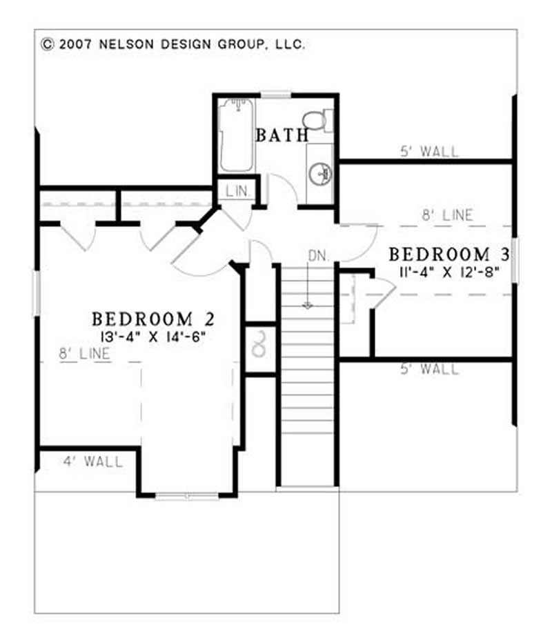 Floor Plan Second Story of Country Plan #153-1752