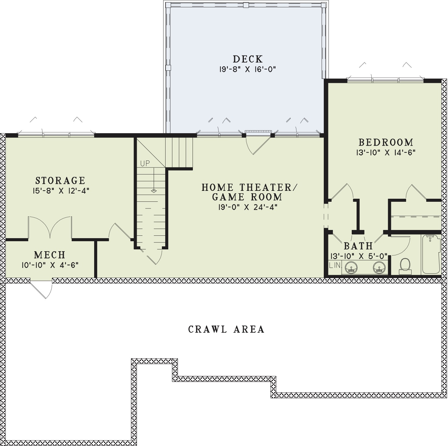 Floor Plan Second Story of Plan #153-1754