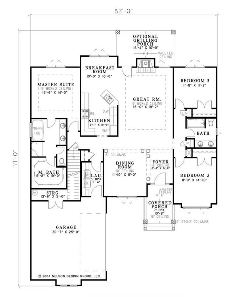 Floor Plan First Story of Vacation Homes Plan #153-1755