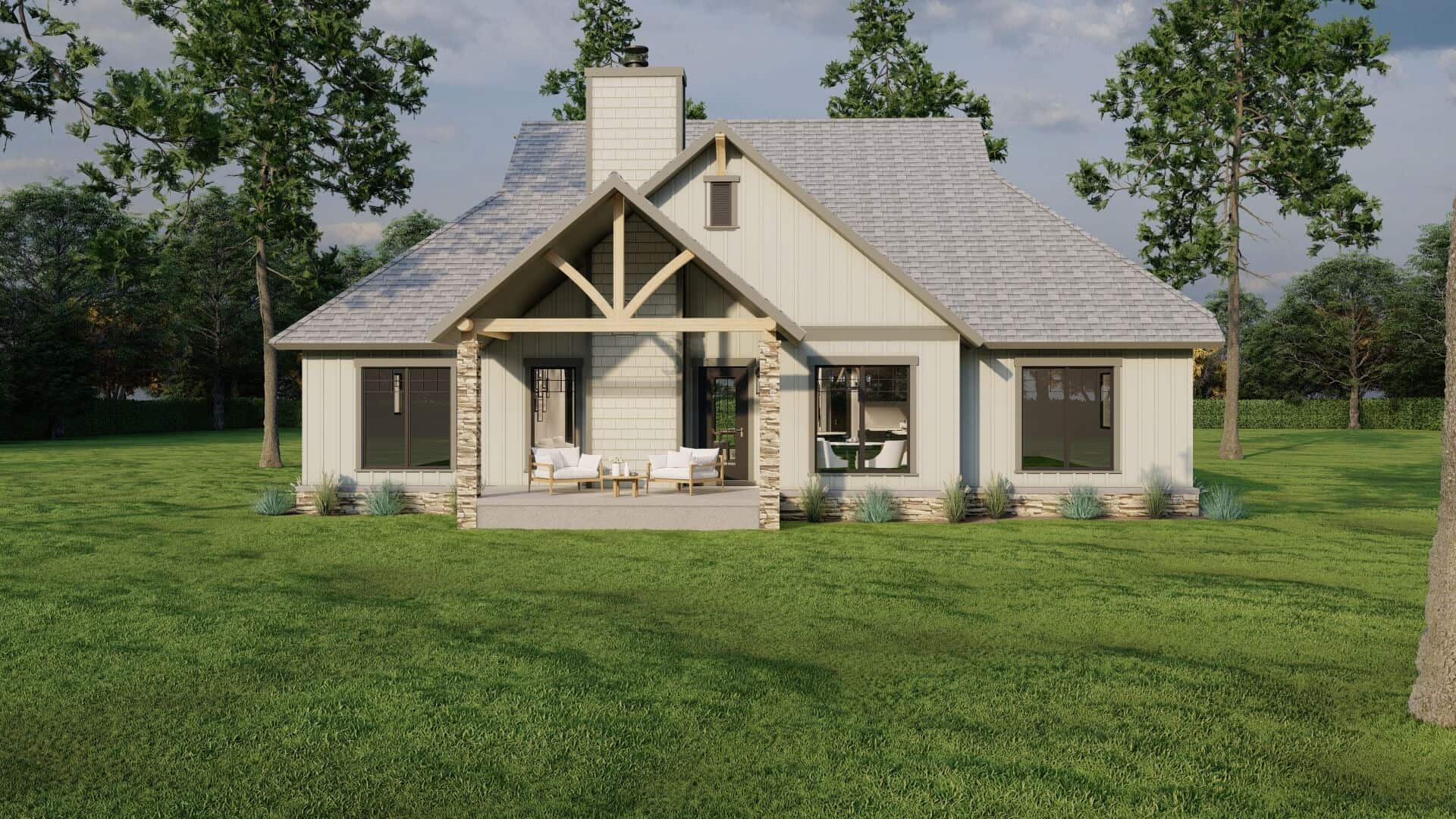 Rear View of this 3-Bedroom,1874 Sq Ft Plan -153-1755