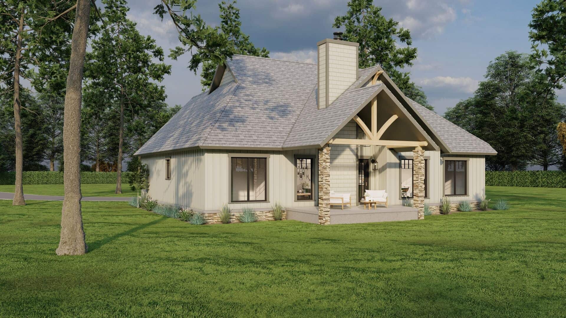 Rear View of this 3-Bedroom,1874 Sq Ft Plan -153-1755