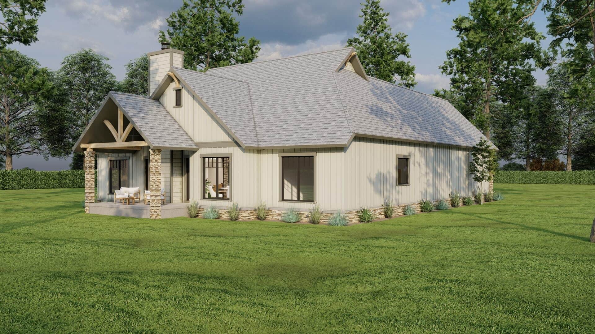 Rear View of this 3-Bedroom,1874 Sq Ft Plan -153-1755