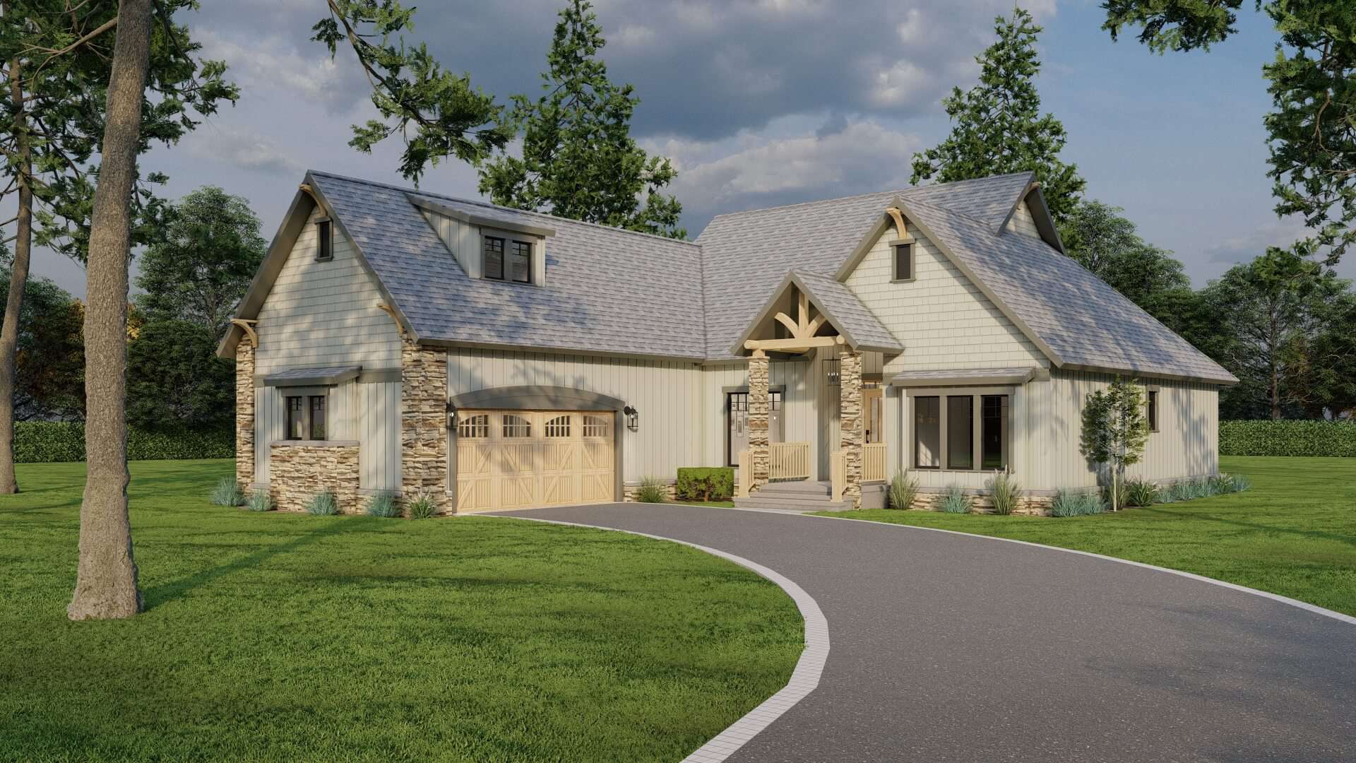 Front elevation of Vacation Homes home (ThePlanCollection: House Plan #153-1755)