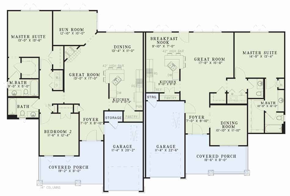 Floor Plan First Story of Multi-Unit Plan #153-1759