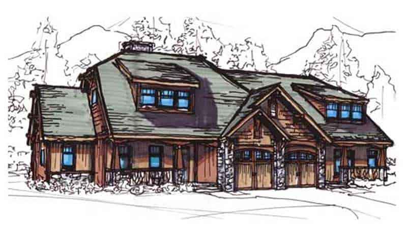 Front View of this 2-Bedroom, 1398 Sq Ft Plan - 153-1759