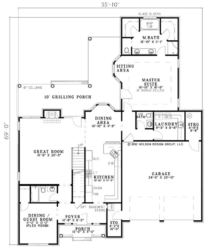 Floor Plan First Story of Cape Cod Plan #153-1761