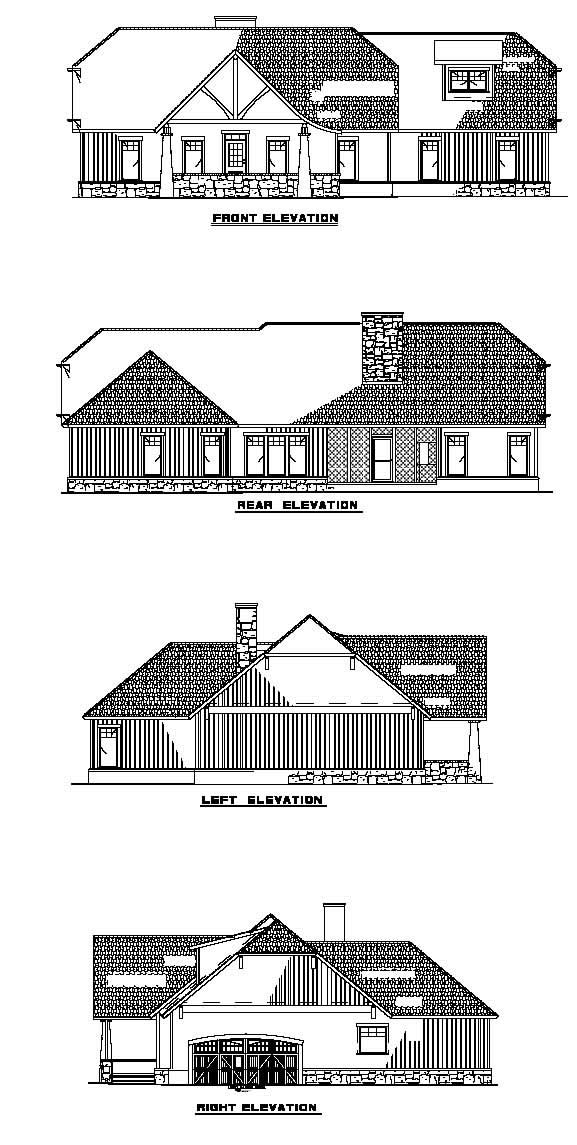 Home Plan Rear Elevation of this 3-Bedroom,1982 Sq Ft Plan -153-1762