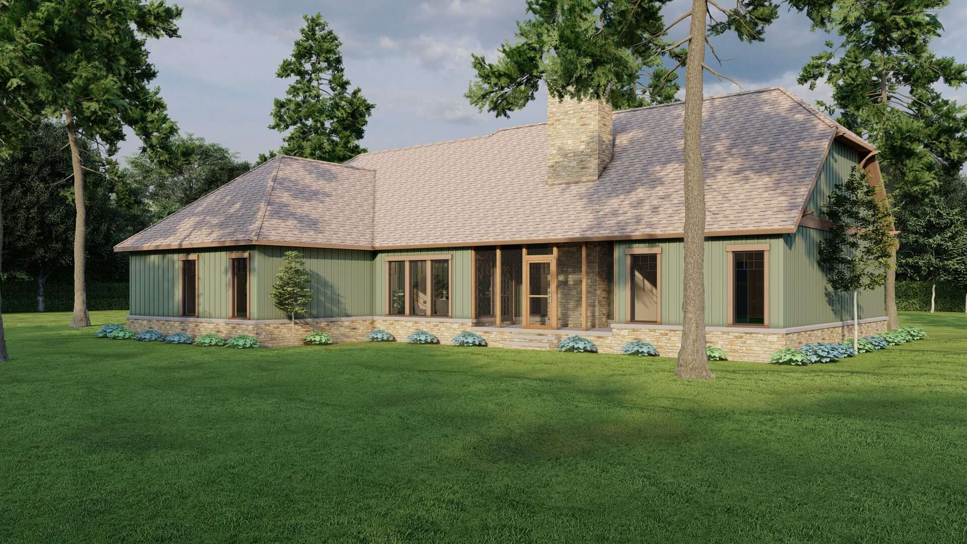 Rear View of this 3-Bedroom,1982 Sq Ft Plan -153-1762
