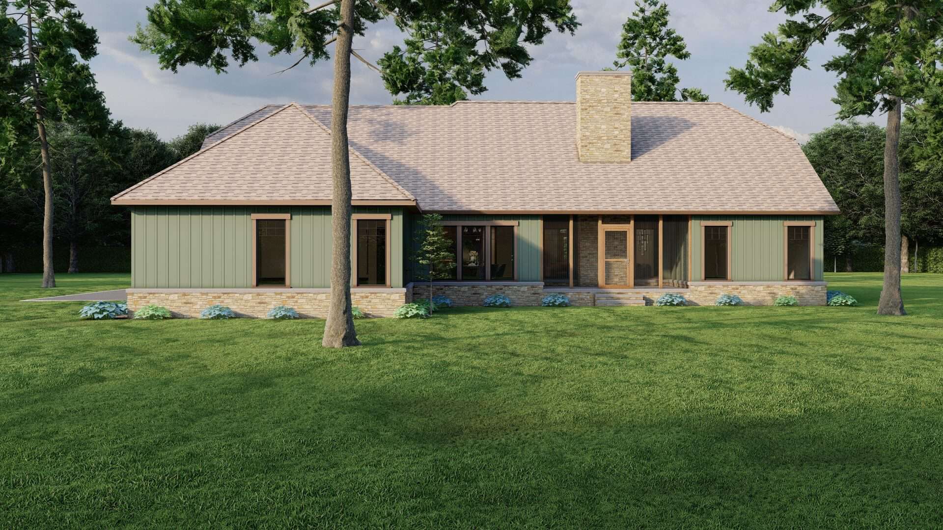 Rear View of this 3-Bedroom,1982 Sq Ft Plan -153-1762