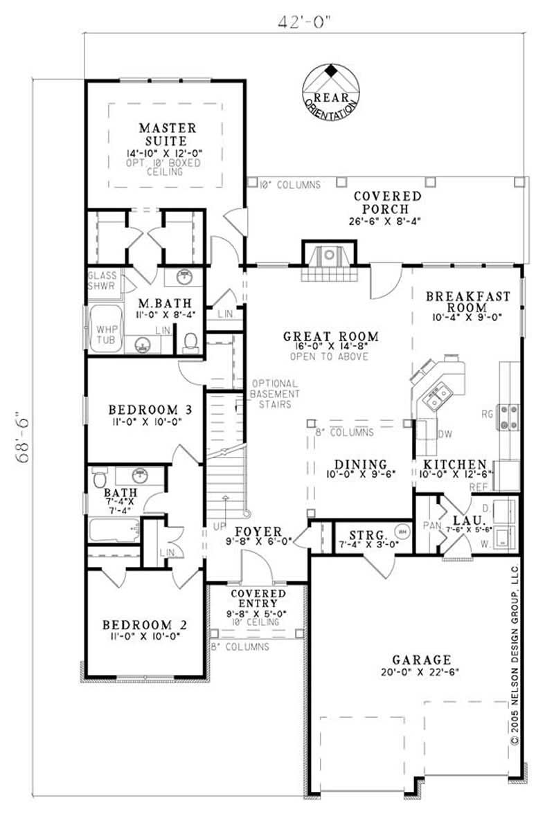 Floor Plan First Story of Cape Cod Plan #153-1768