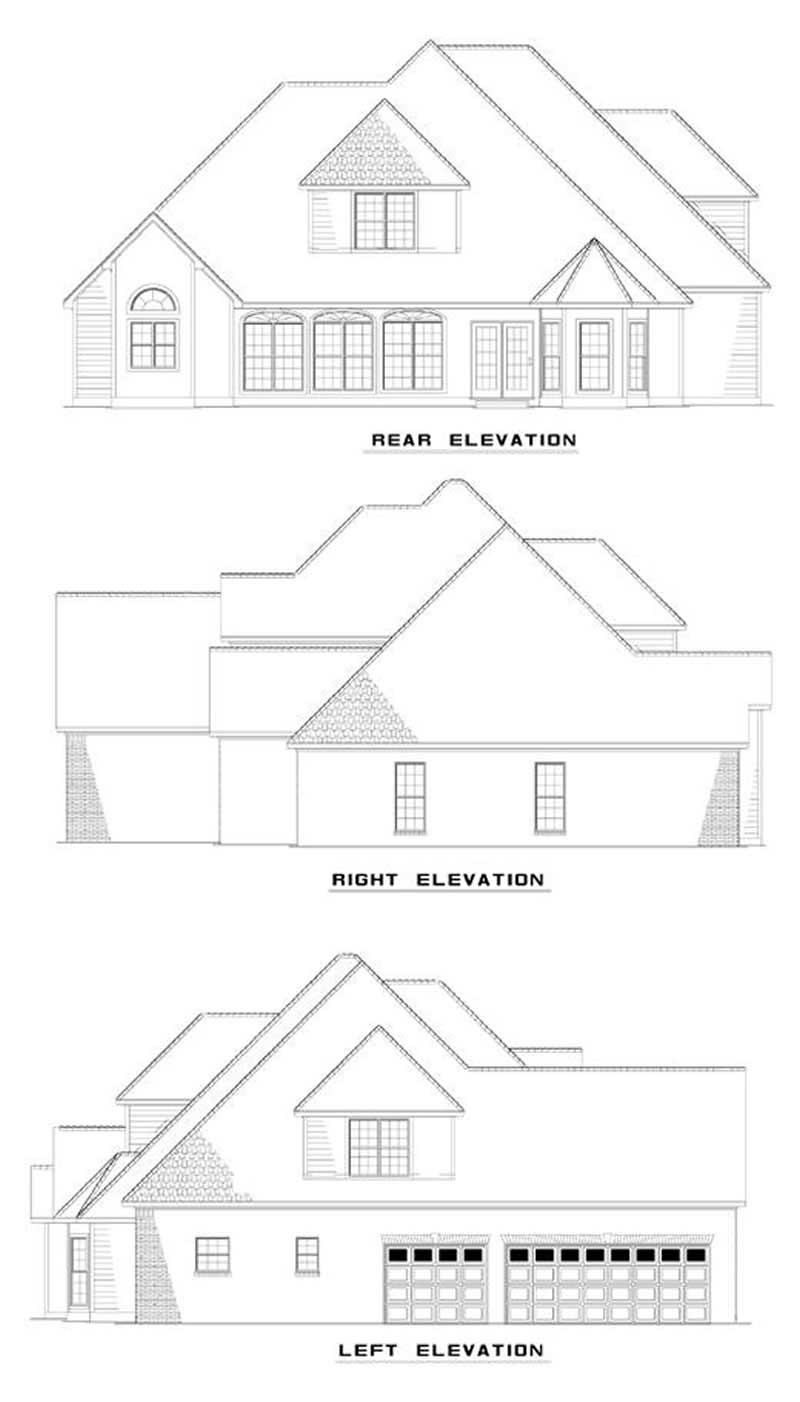 Home Plan Rear Elevation of this 4-Bedroom,2973 Sq Ft Plan -153-1774