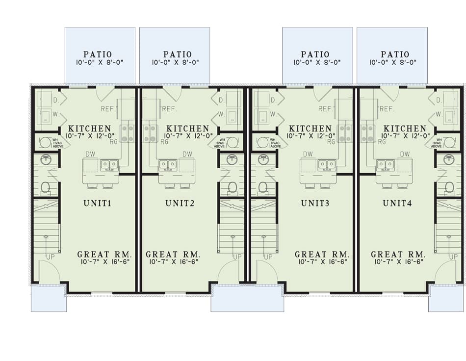 Main Level of Duplex/Multi-Unit Plan #153-1778