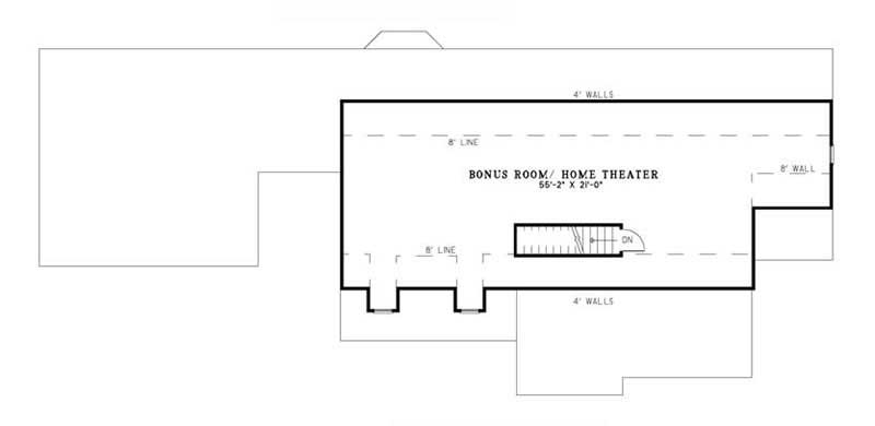 Floor Plan Second Story of Country Plan #153-1779