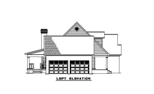 Home Plan Left Elevation of this 3-Bedroom,1853 Sq Ft Plan -153-1779