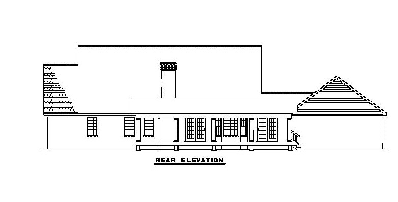 Home Plan Rear Elevation of this 3-Bedroom,1853 Sq Ft Plan -153-1779