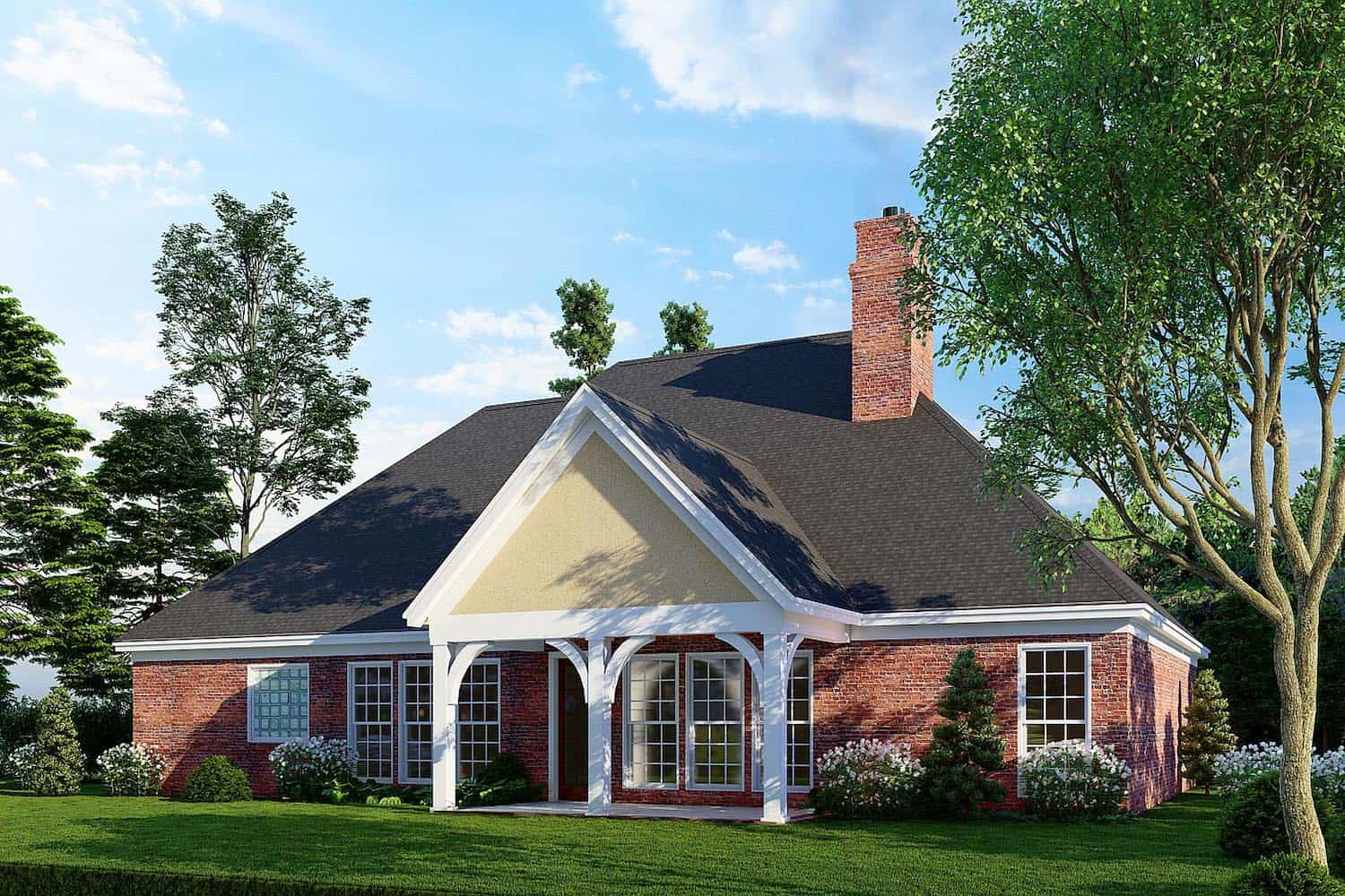 Rear View of this 3-Bedroom, 1600 Sq Ft Plan - 153-1780