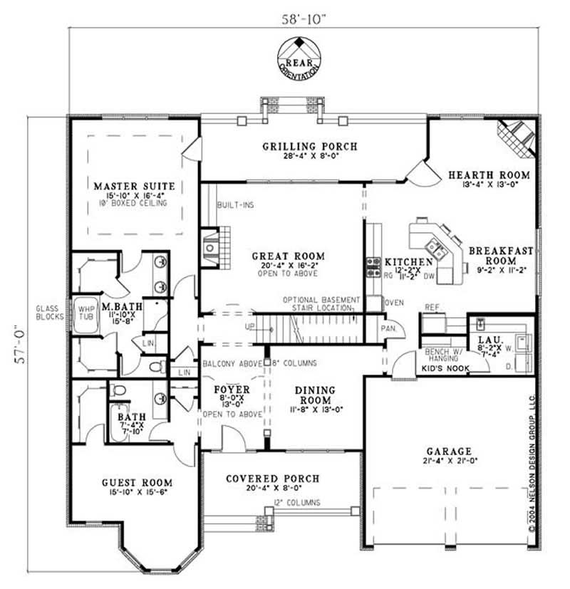 Floor Plan First Story of Contemporary Plan #153-1782