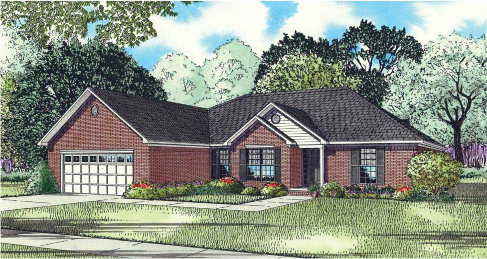 This is an artist's rendering of these Traditional European Houseplans.