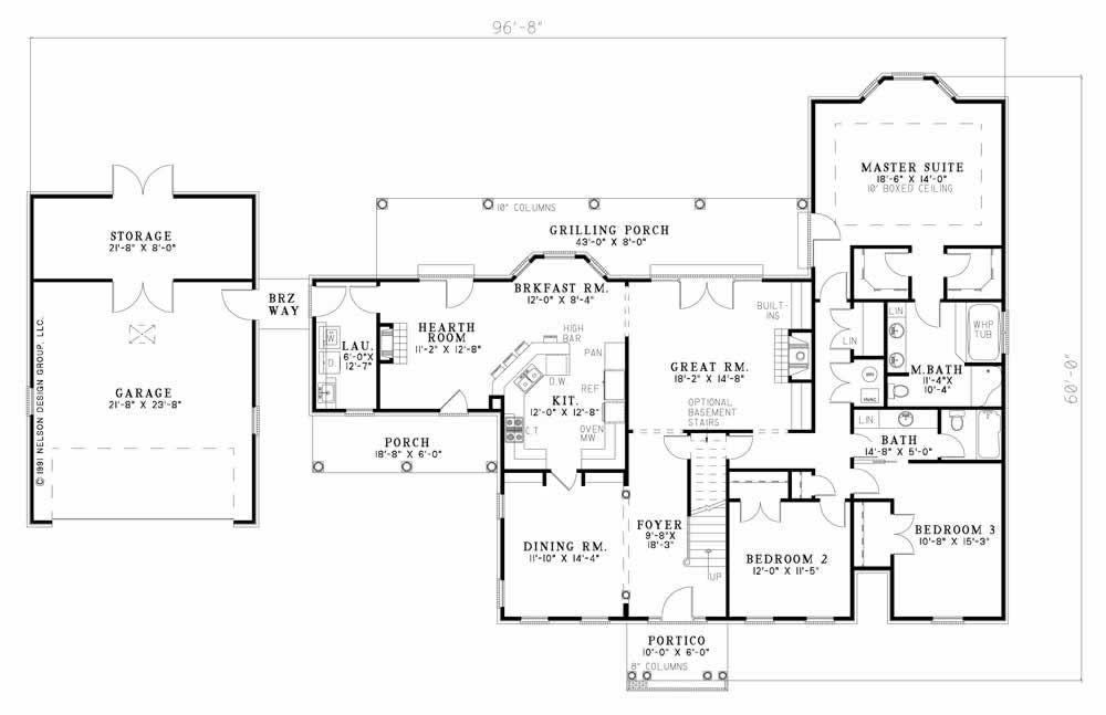Floor Plan First Story of Cape Cod Plan #153-1785