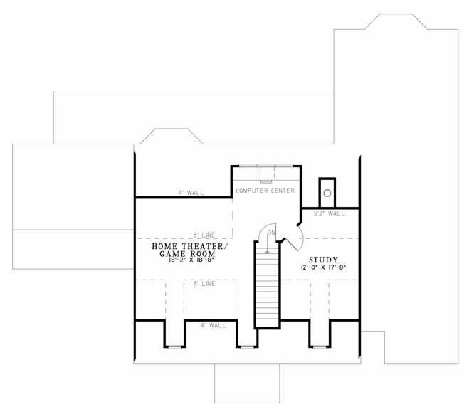 Floor Plan Second Story of Cape Cod Plan #153-1785