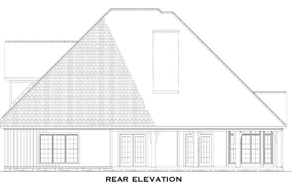 Home Plan Rear Elevation of this 4-Bedroom,2481 Sq Ft Plan -153-1786