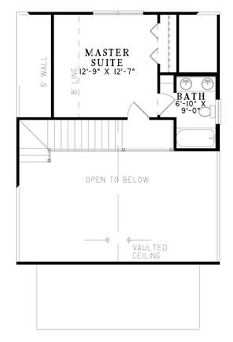 Floor Plan Second Story of Ranch Plan #153-1788