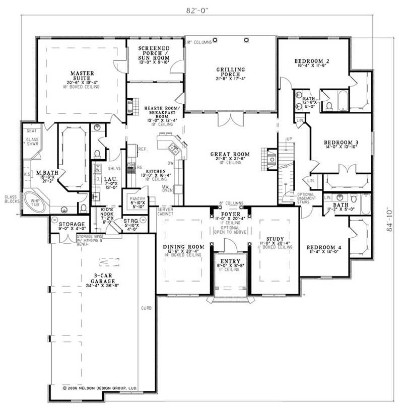 Floor Plan First Story of Contemporary Plan #153-1790