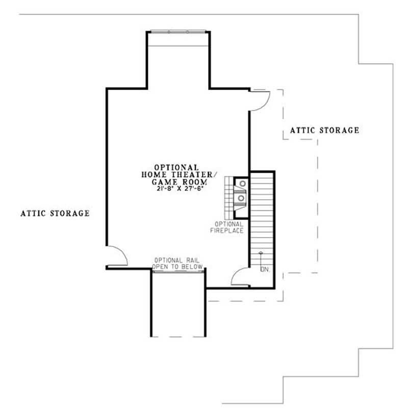 Floor Plan Second Story of Contemporary Plan #153-1790