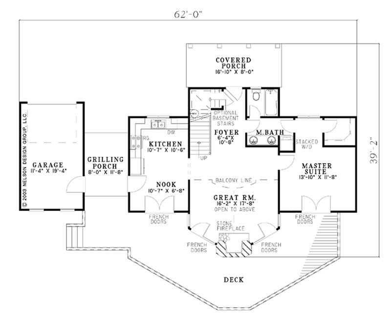 Floor Plan First Story of Contemporary Plan #153-1791
