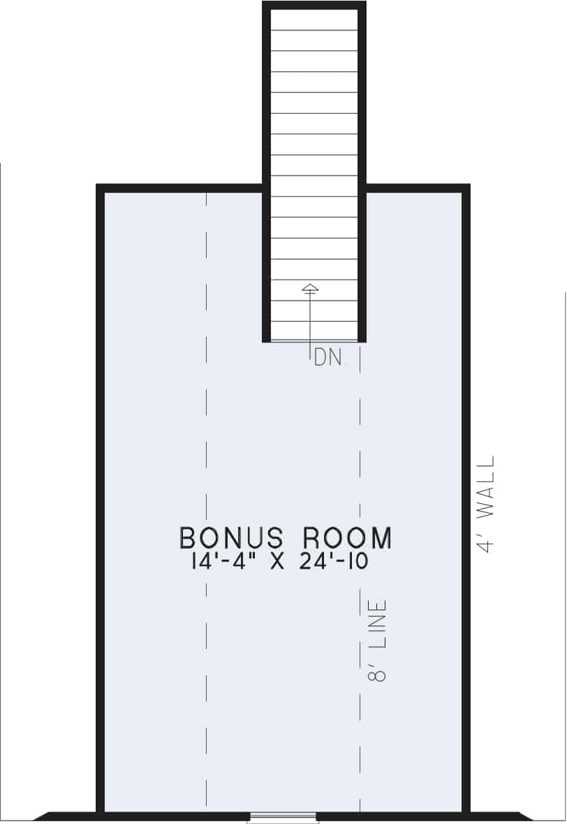Floor Plan Bonus Room of Craftsman Plan #153-1792