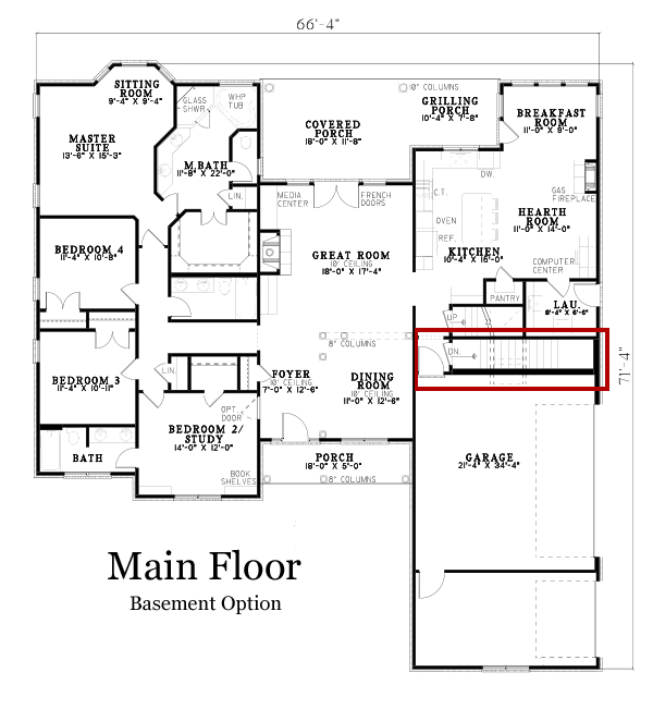 Floor Plan First Story of Contemporary Plan #153-1793